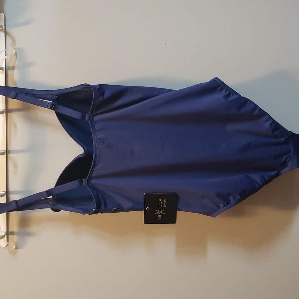 Women’s Navy Blue One-Piece Swimsuit With Supportive Cups View 4